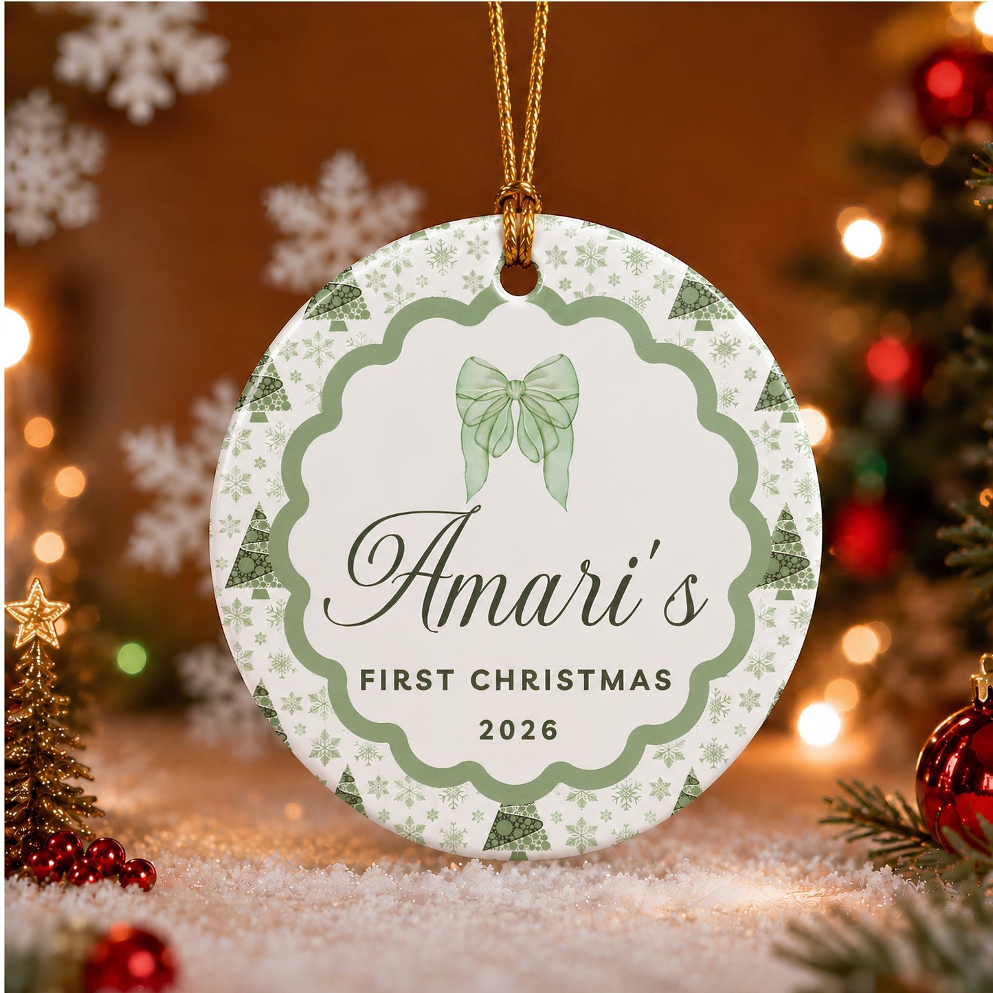 Baby's First Christmas Personalized Ceramic Ornament