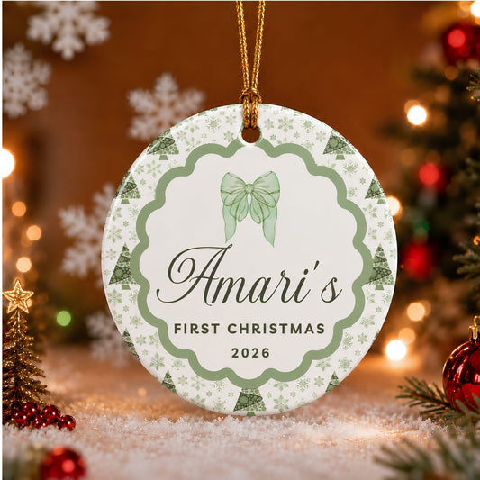 Baby's First Christmas Personalized Ceramic Ornament