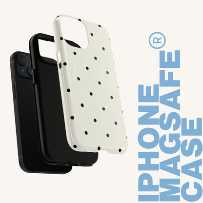 Cream Polka Dot MagSafe Tough iPhone Case
