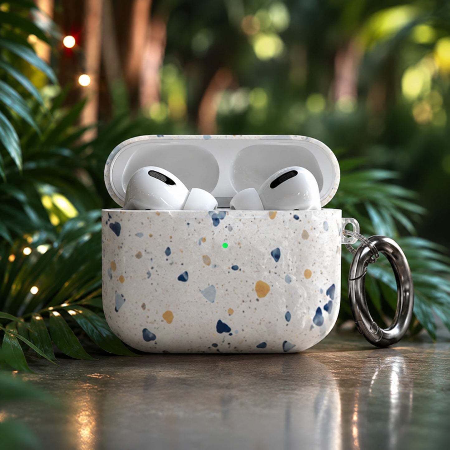 White Terrazzo AirPods Case