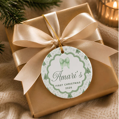Baby's First Christmas Personalized Ceramic Ornament - BACHGEARS