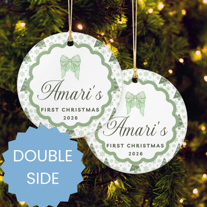 Baby's First Christmas Personalized Ceramic Ornament - BACHGEARS