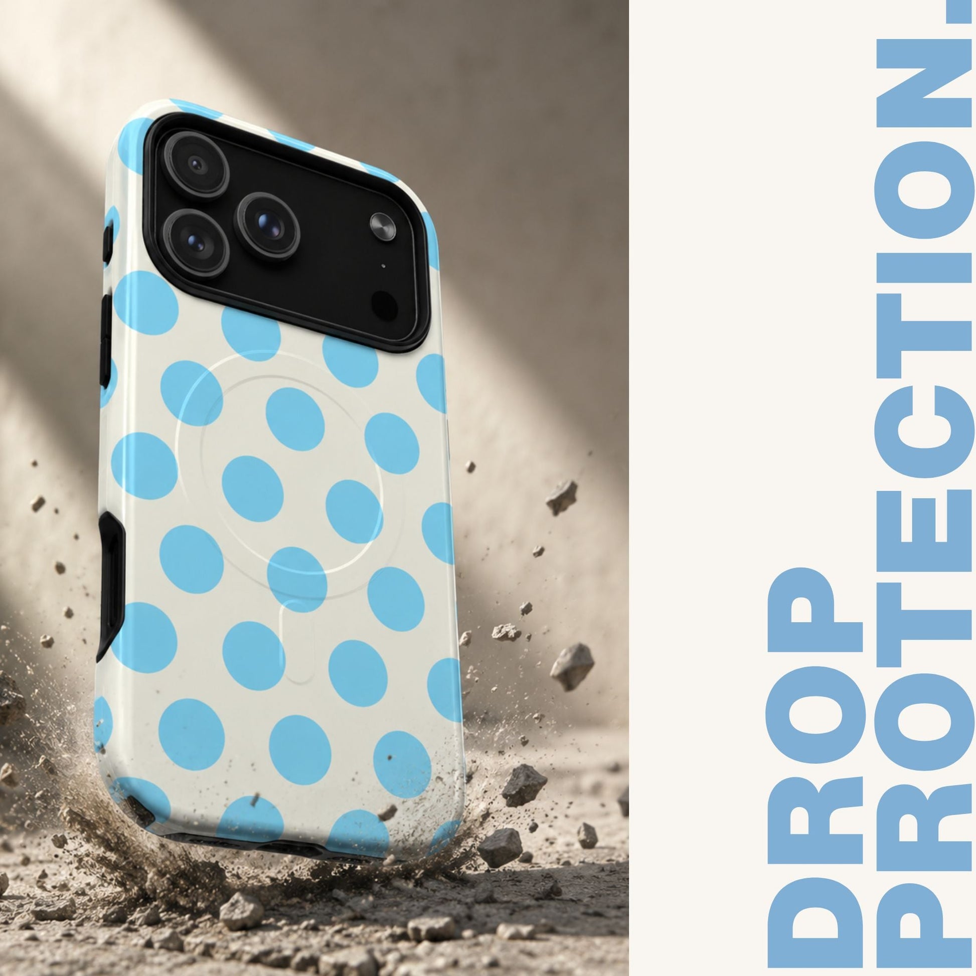 Blue Polka Dot Tough Magnetic Phone Case - BACHGEARS