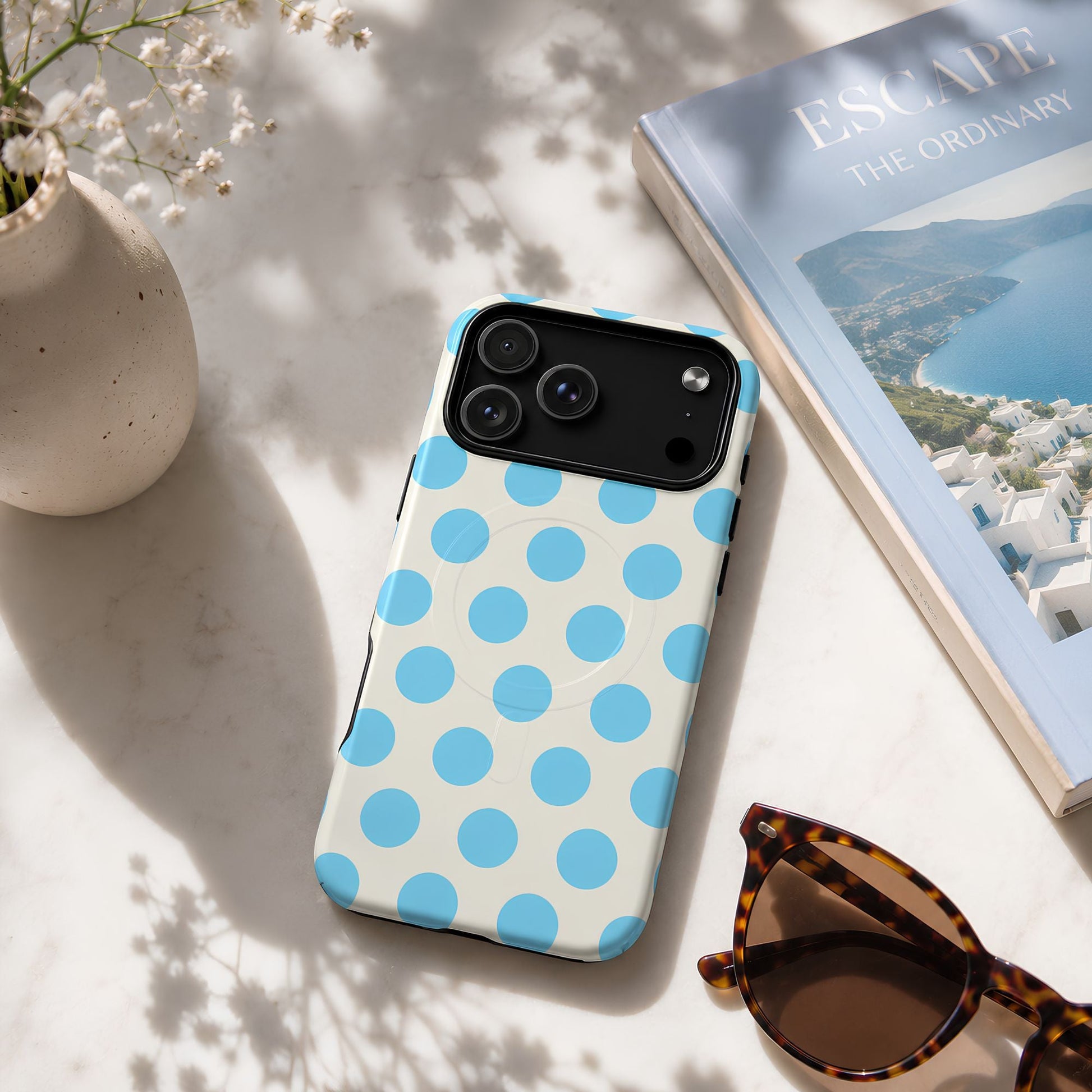 Blue Polka Dot Tough Magnetic Phone Case - BACHGEARS