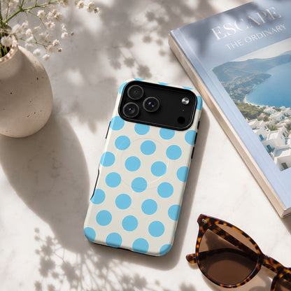Blue Polka Dot Tough Magnetic Phone Case - BACHGEARS