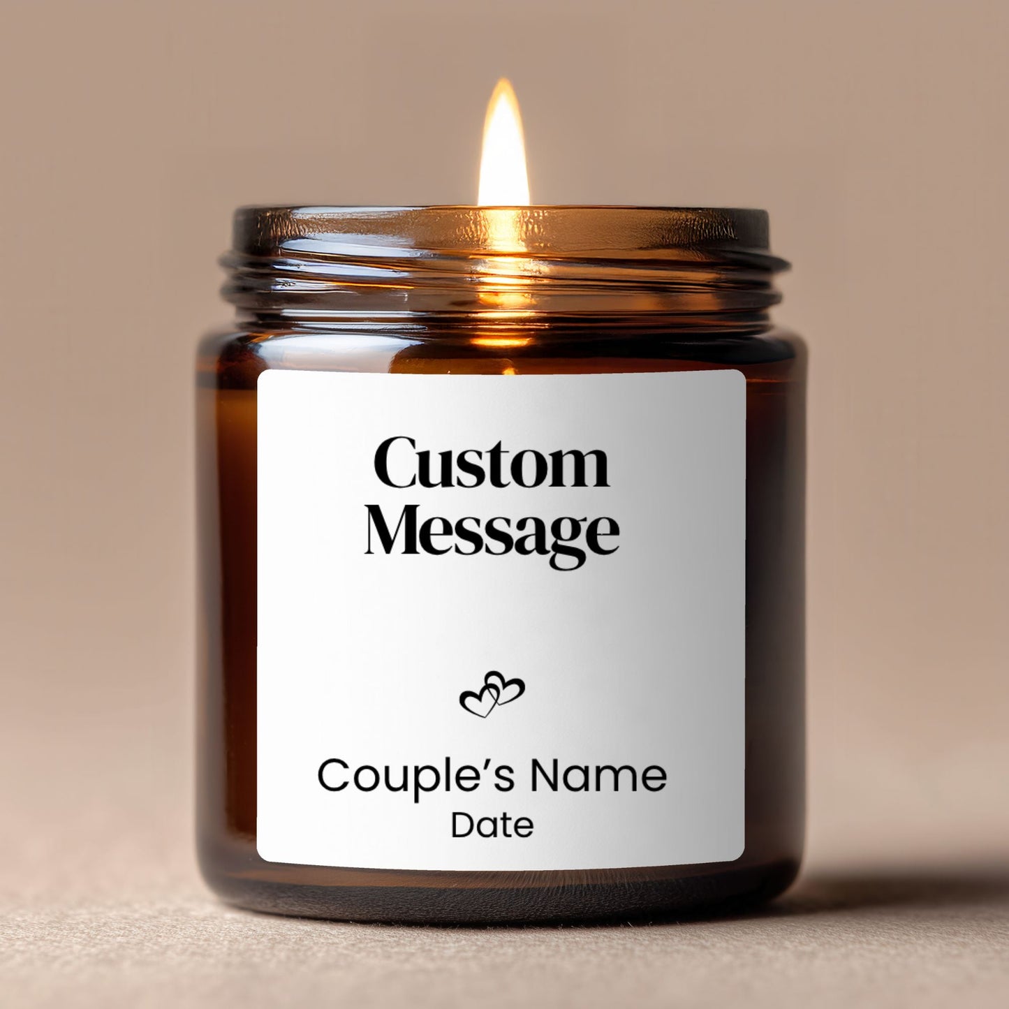 Custom Message Amber Jar Soy Candle - BACHGEARS