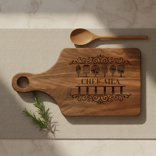 Engraved Custom Name Wooden Cutting Board - BACHGEARS