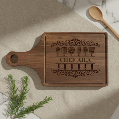 Engraved Custom Name Wooden Cutting Board - BACHGEARS