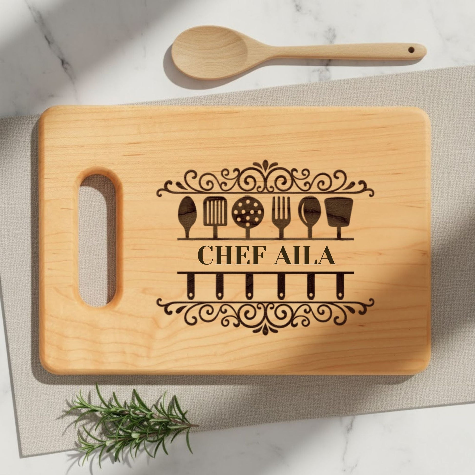 Engraved Custom Name Wooden Cutting Board - BACHGEARS
