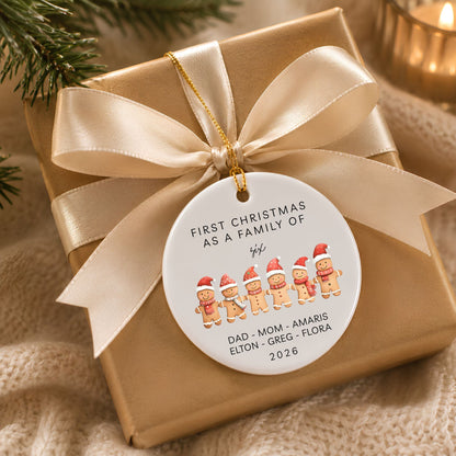 First Christmas as a Family of 6 Ceramic Ornament - BACHGEARS