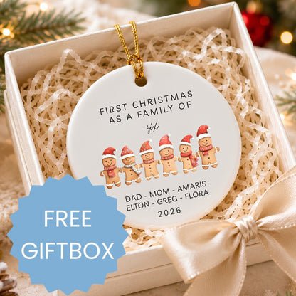 First Christmas as a Family of 6 Ceramic Ornament - BACHGEARS