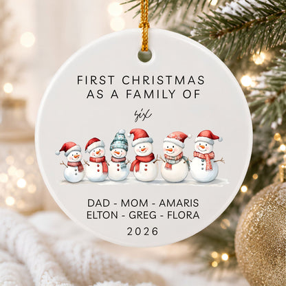 First Christmas as a Family of Six Ceramic Ornament - BACHGEARS