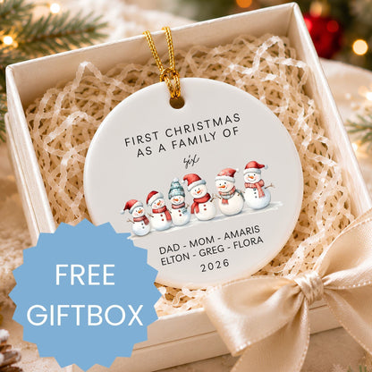 First Christmas as a Family of Six Ceramic Ornament - BACHGEARS