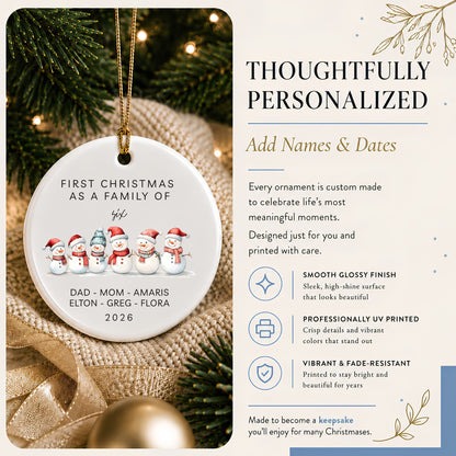 First Christmas as a Family of Six Ceramic Ornament - BACHGEARS