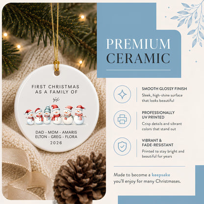 First Christmas as a Family of Six Ceramic Ornament - BACHGEARS