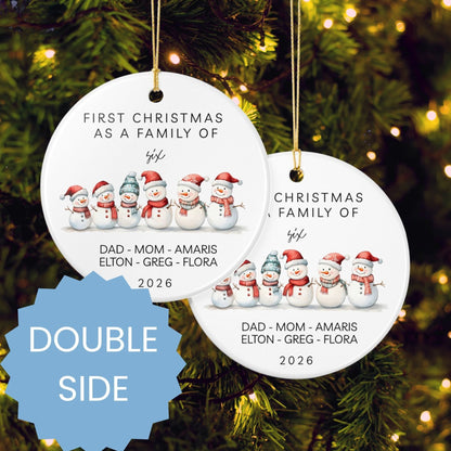 First Christmas as a Family of Six Ceramic Ornament - BACHGEARS
