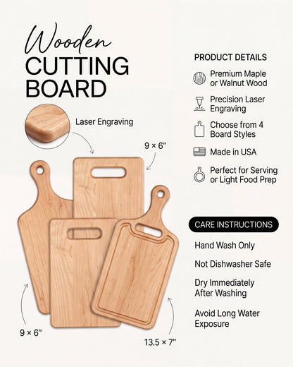 Personalized Engraved Wooden Cutting Board - BACHGEARS