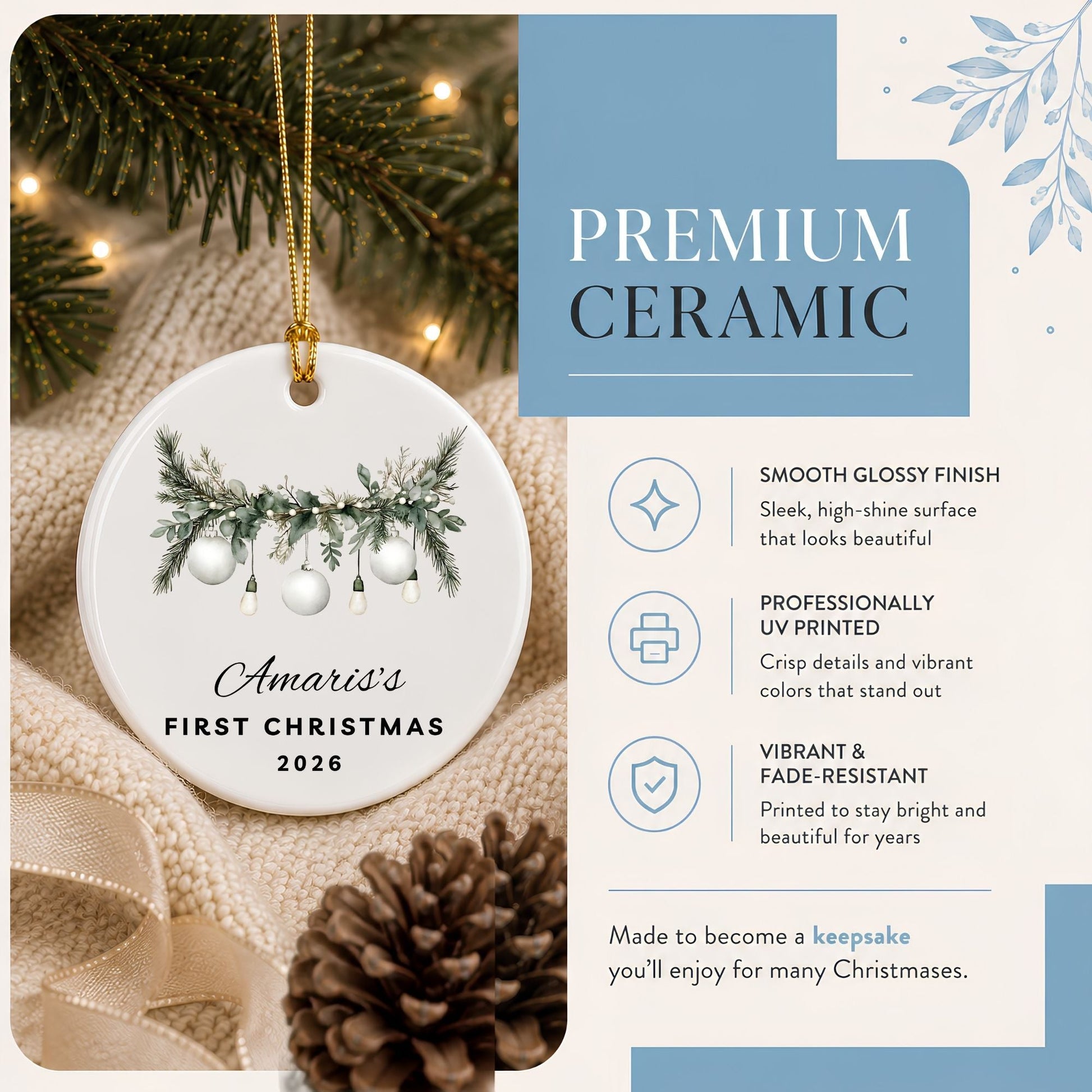 Personalized First Christmas Ornament - BACHGEARS