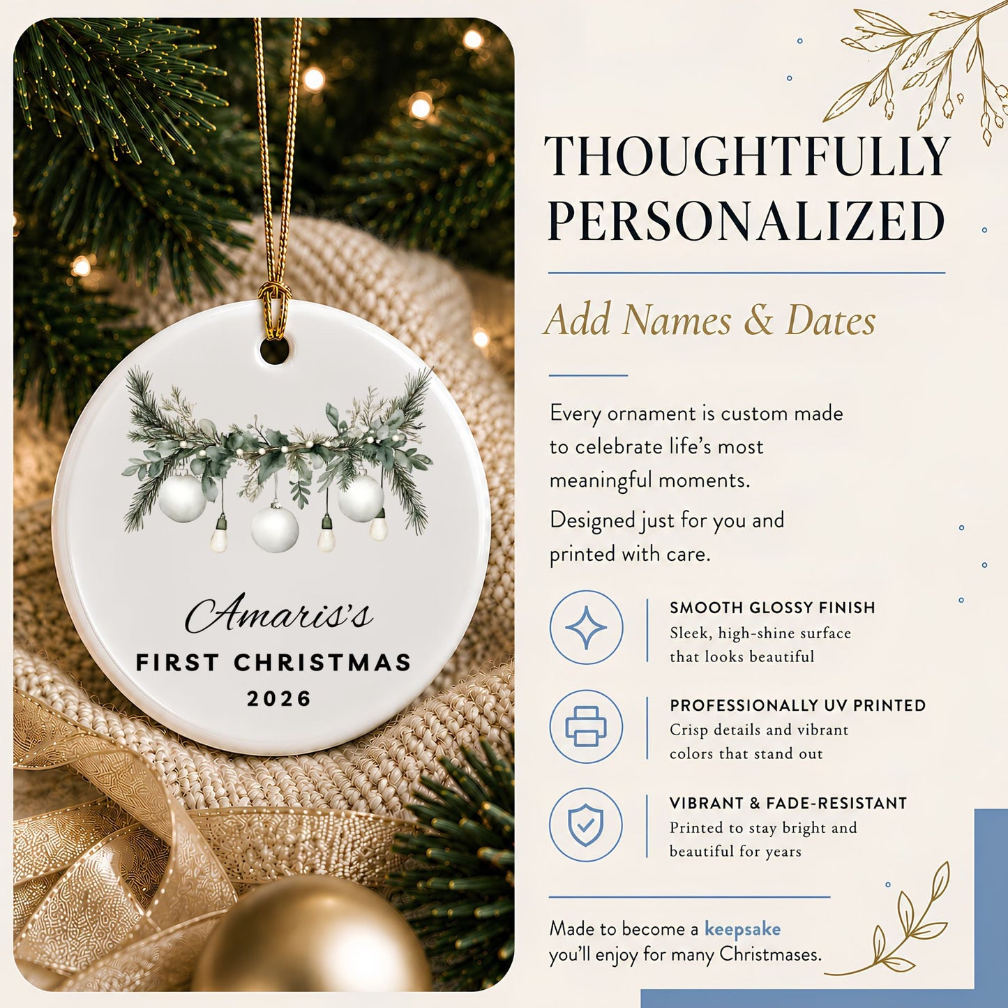 Personalized First Christmas Ornament - BACHGEARS