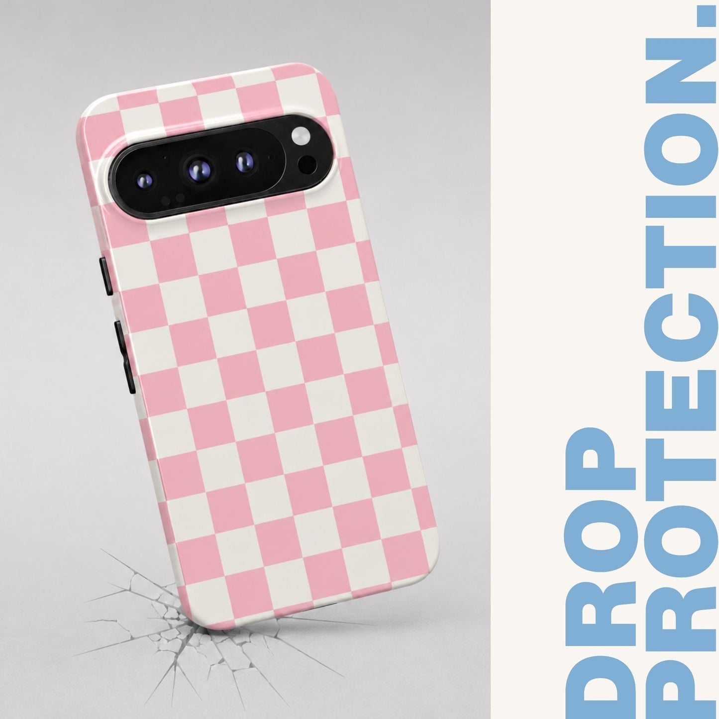 Pink Checkerboard Google Pixel Tough Phone Case - BACHGEARS