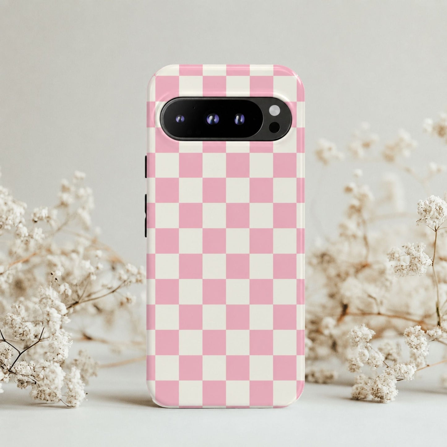 Pink Checkerboard Google Pixel Tough Phone Case - BACHGEARS
