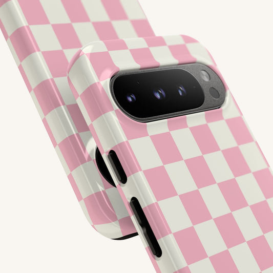 Pink Checkerboard Google Pixel Tough Phone Case - BACHGEARS