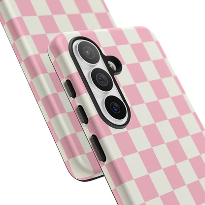Pink Checkerboard Samsung Tough Phone Case - BACHGEARS