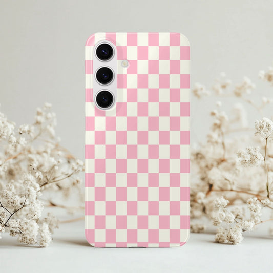 Pink Checkerboard Samsung Tough Phone Case - BACHGEARS