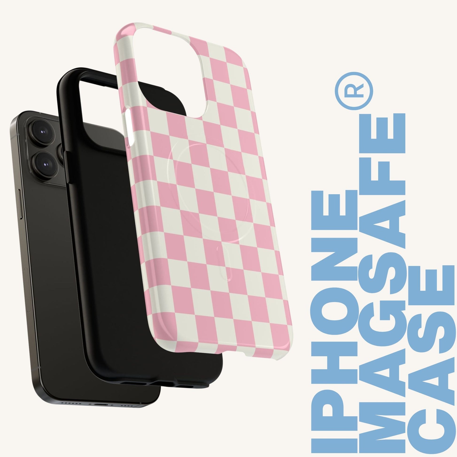 Pink Checkerboard Tough Magnetic Phone Case - BACHGEARS