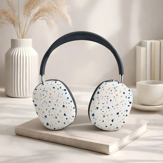 White Terrazzo AirPod Max Ear Cup Covers - BACHGEARS
