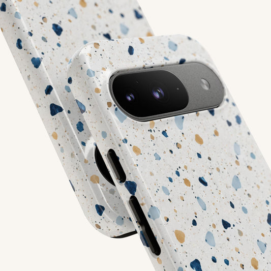 White Terrazzo Google Pixel Tough Case - BACHGEARS