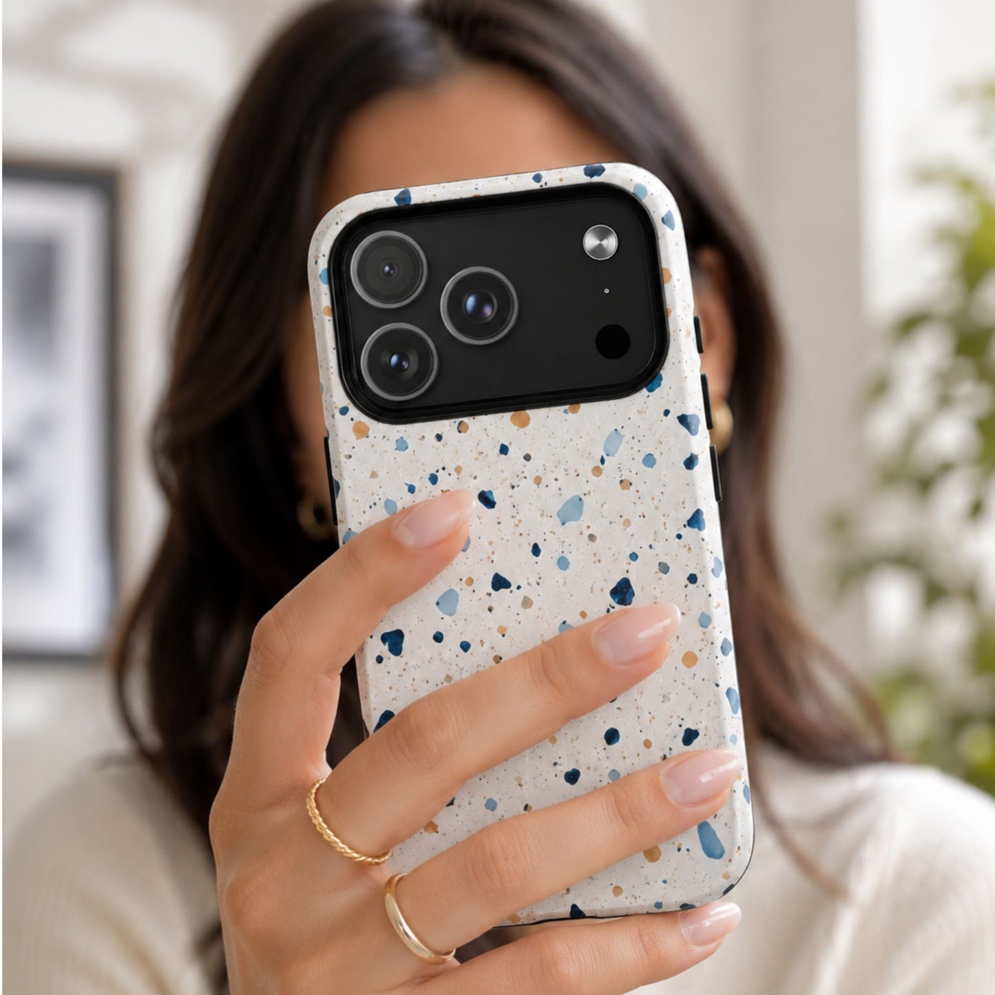 White Terrazzo MagSafe Tough iPhone Case - BACHGEARS