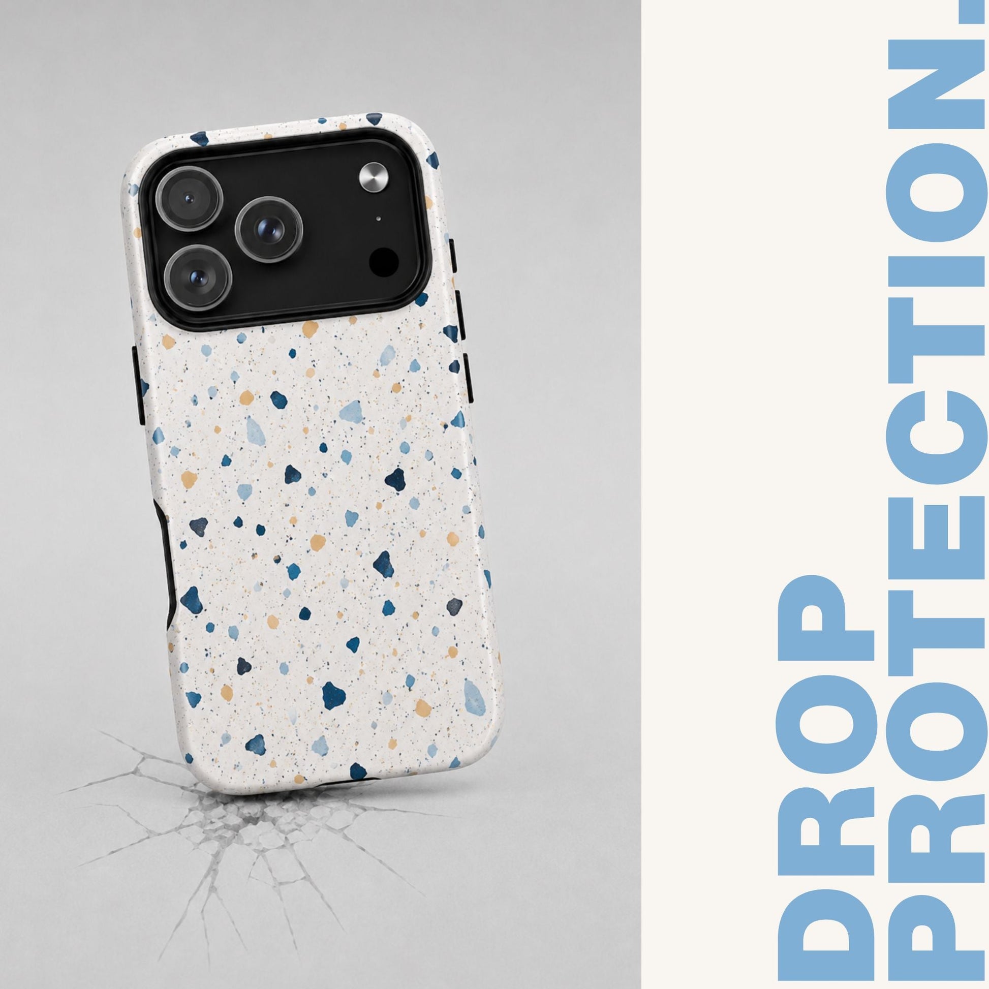 White Terrazzo MagSafe Tough iPhone Case - BACHGEARS