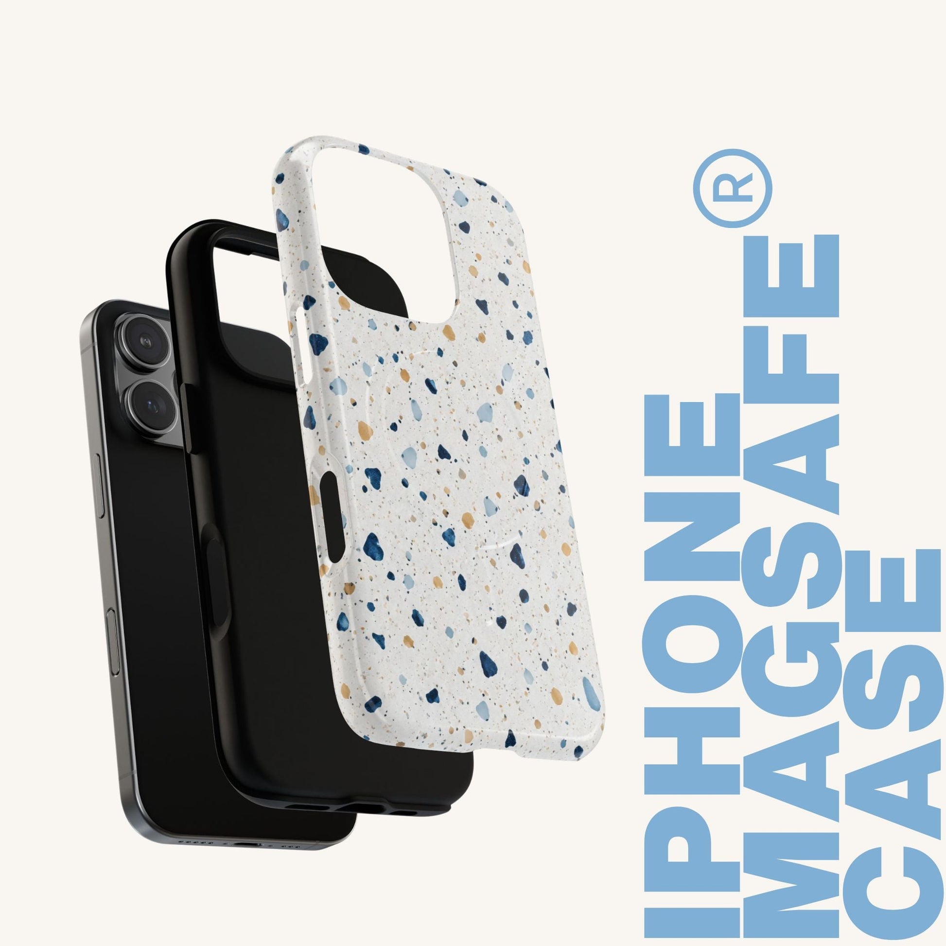 White Terrazzo MagSafe Tough iPhone Case - BACHGEARS