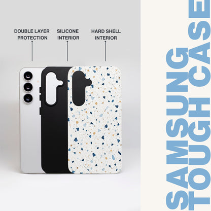 White Terrazzo Samsung Tough Case - BACHGEARS