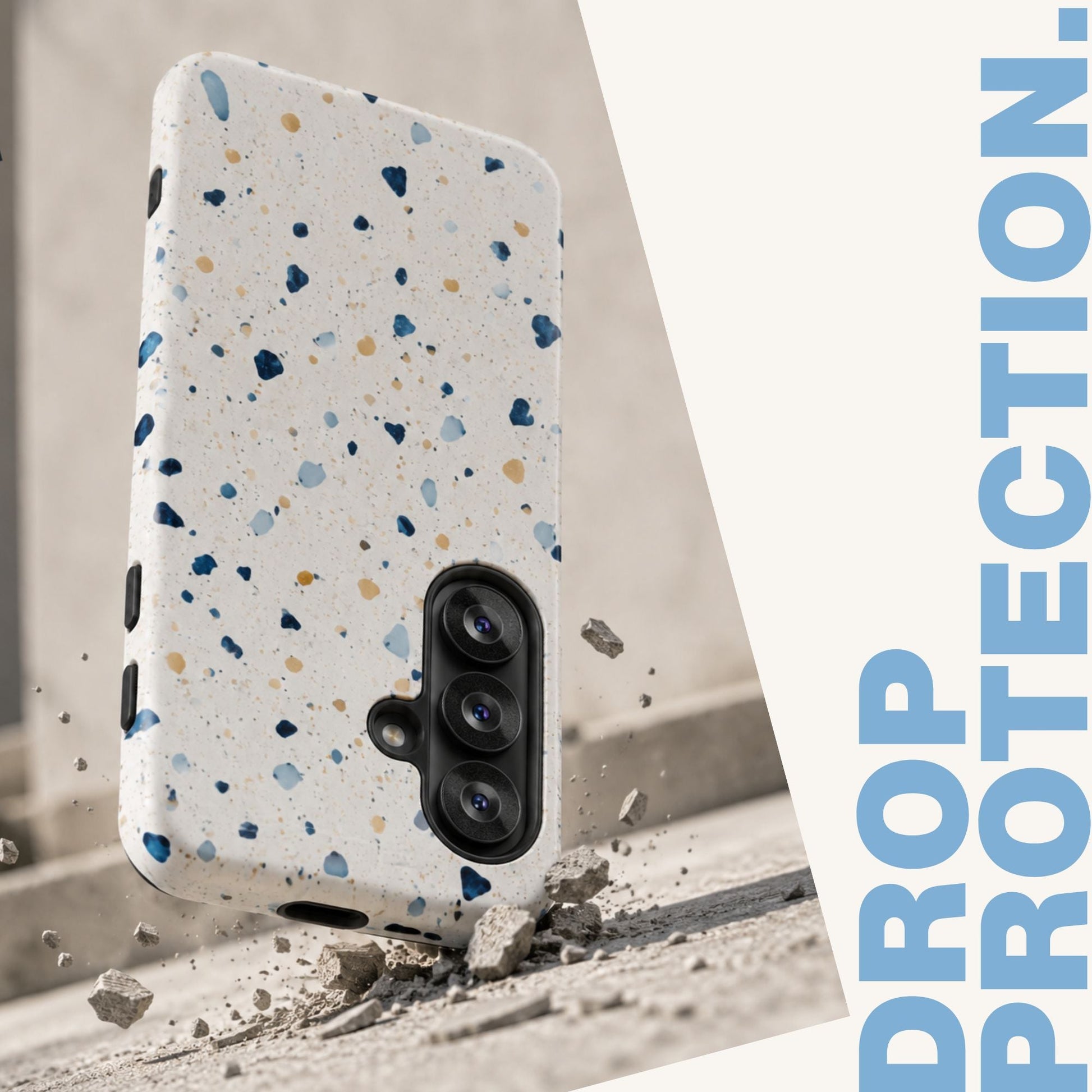White Terrazzo Samsung Tough Case - BACHGEARS